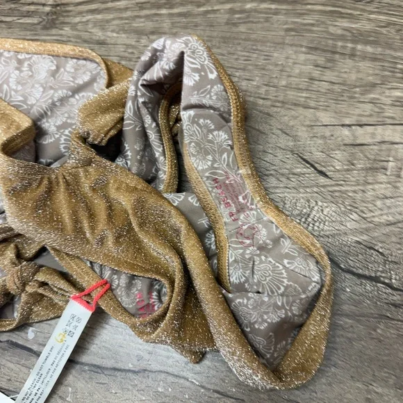 Free People The Pamela Swimsuit in gold size medium NWT - Picture 3 of 6